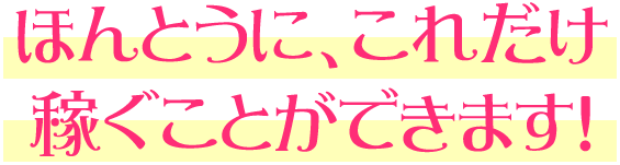 ほんとうに、これだけ稼ぐことができます！